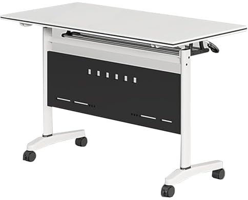 ZNQNDSR Konferenztisch Faltbarer Konferenztisch mit offenem Stauraum und Stahlwand, rechteckiger verbindender Computertisch(27.6x23.6x29.5in)
