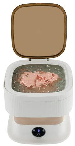 40W Mini Machine à Laver Pliable 10L avec 3 Modes Horaires Intelligents Lave Linge Commande Tactile pour Laver Serviettes de Bain, T-shirts, Sous-vêtements, Culottes, Chaussettes