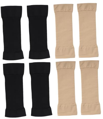 FOMIYES Mangas Moldeadoras de Brazos Negras, 4 Pares, Acrylon | Mujer y Niña, Ajuste Elástico sin Costuras, Ayuda a Reducir la Fatiga y Favorece la Pérdida de Grasa