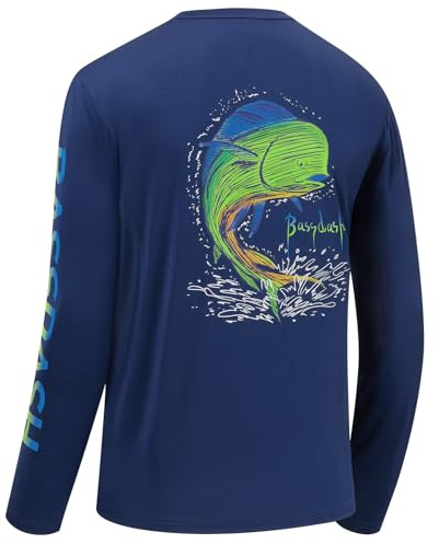 Bassdash Camiseta Proteccion Solar Hombre Manga Larga Camisas Gráficas para Hombre Camisa de Pesca de Manga Larga UPF 50+ Protección Solar UV Que Absorbe la Humedad