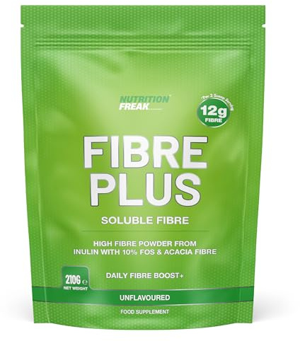 Soluble Fibre Powder Supplement 210g - Prebiotic Soluble Fibre Powder from Multiple Sources - 12g Fibre Per 2 Scoop Serving - Fibre Supplement for Men & Women UK Made