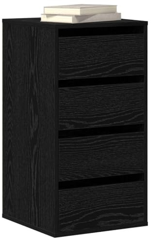 vidaXL Schubladenschrank 3-Schublade Schwarz 40 x 41 x 76 cm | Da ist ordentlich Platz für deine Sachen, Die glatte und glänzende Oberfläche passt zu jeder Einrichtung, Einfaches Design,