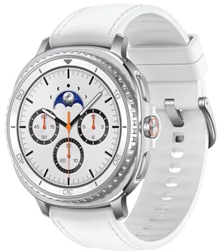 Samsung Galaxy Watch8 Classic Smartwatch, Fitness-Uhr und Fitness Tracker, Hybrid Band und Wearable Display, Drehbare Lünette, 64 GB Speicher, 46 mm, LTE, White, 3 Jahre Herstellergarantie