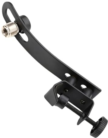 Schwarze Mikrofonklemme Sa22 für Schlagzeuge, Metallclip | Mikrofonhalterung mit Sicherem Halt, Leicht und Verstellbar, Stoßfeste Ausführung für Instrumente