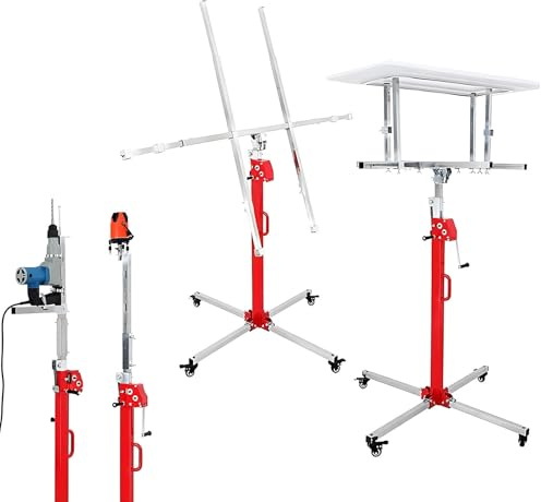Plattenheber Klappbar für Rigipsplatten 4-In-1 Multifunktions Gipsplattenlift Deckenwerkzeug Platten Heber Arbeitshöhe Höhenverstellbar für Decken und Wände,3.0m