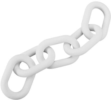AHANDMAKER Wood Chain Link Decor, White Decorative Wooden Knot Sculpture Wood Carved Modern Home Ornaments for Living Rooms Bedrooms Coffee Tables Book Shelves Farmhouse Decorations Gifts