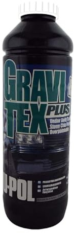UPOL Gravitex Plus HS Stone Chip Protector - 1 Litre - White Overpaintable High Build OEM Textured Primer - 1K Solvent Based Coating - For Vehicle Underbodies, Wheel Arches & Panels