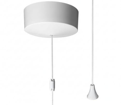 Taps2Traps™ Matt White Bathroom Light Pull Switch With White Cord & Toggle 2 Way 6A