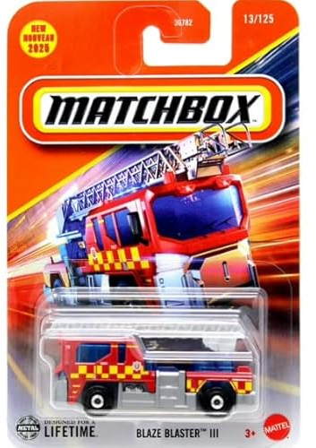Matchbox Blaze Blaster III [Feuerwehrmann] Neu für 2025! 13/125, Maßstab 1:64, Druckguss-Spielzeugfahrzeug