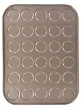 Wodsty Tappetino da forno per macaron con rientranze circolari, rivestimento antiaderente in acciaio al carbonio, lavabile in lavastoviglie, per forno e microonde, 26,5 x 17,5 cm