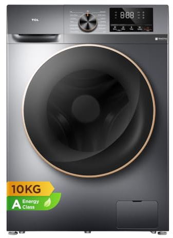 TCL 10kg Energy-Saving Front Load Washer - 1200rpm High-Speed Spin, DD Motor, Multi-Program Steam Wash & Anti-Bacteria, Child Lock Included