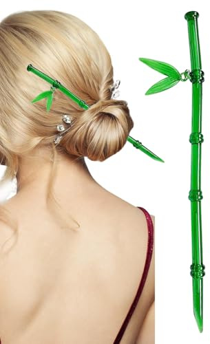 Ensemble de bâtons de bambou – Épingles vintage asiatiques, coiffes décoratives en résine, porte- élégant, accessoire élégant, ornement à la mode | Idéal pour les événements d'affichage culture