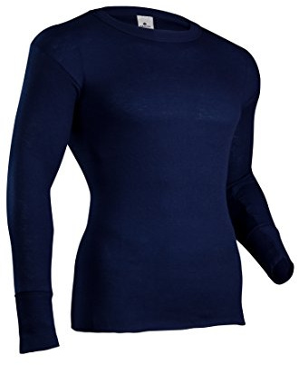 Indera Men's Performance Rib Knit Thermal Underwear Crew Top, Vintage Navy, 2X Tall