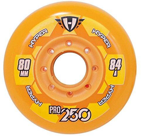 HYPER - PRO 250 Inliner Rollen I Rollen für Skates I stabile Felgen I Ersatzrollen I schnell & robust I starker Grip I für alle gängigen Inliner-Marken geeignet I 4er-Pack - Orange, 72