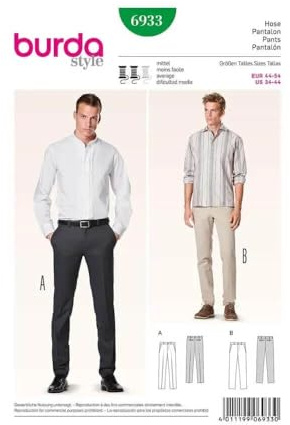 burda style Schnittmuster Herren Hosen mit geradem Bein #6933 | Gr. 44-54 | Papierschnittbogen