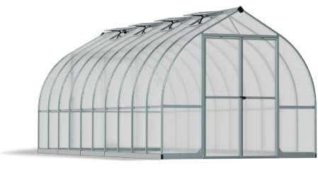 Canopia by Palram Gewächshaus gross Bella 8x20 Treibhaus 244x604 cm Aluminium Silber Tomatenhaus Polycarbonatplatten UV-beständig