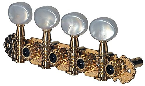 GEWA Mechanik Mandoline, Mandola und Bouzouki, Vergoldet, marmorierte Acrylknöpfe