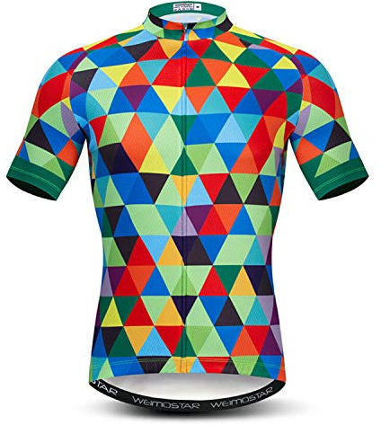 Radtrikot Herren Kurzarm Kariertes Fahrradtrikot Rennrad Trikot Sommer Fahrrad Shirt Buntes Mountainbike Radfahren Trikots