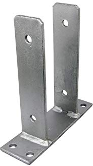 GeZu Impex U-Pfostenträger zum aufdübeln, U-Form, feuerverzinkt 81 mm