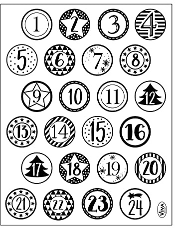 CLEAR STAMPS SILIKONSTEMPEL ADVENTSKALENDERZAHLEN 14 X 18 CM