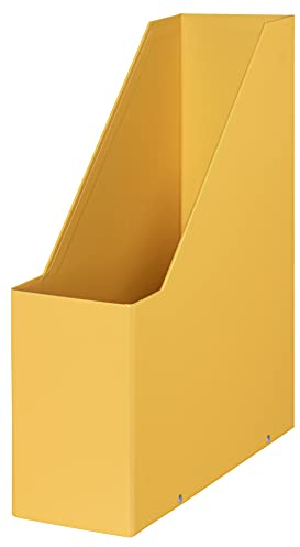 Leitz Click & Store Stehsammler, Aufbewahrungslösung aus Karton für den Schreibtisch, A4-Papierhalter für Zeitschriften & Ordner, Zuhause/Büro, Cosy Serie, Warmes Gelb, 53560019
