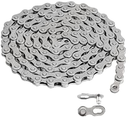 Hycline Bike Chain 6/7/8-Speed, 116 Links Bicycle Chain 1/2 x 3/32 Inch, Special Steel for Road Mountain Racing Cycling - Silver
