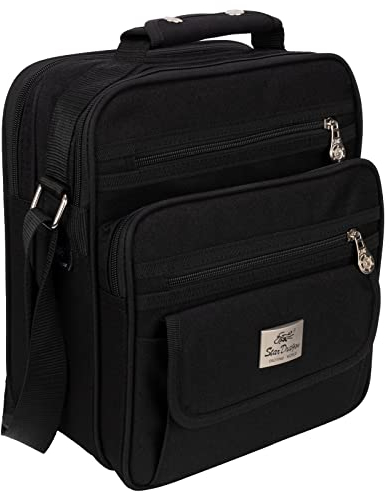 EAAKIE Tasche Arbeitstasche Umhängetasche Flugbegleiter Herrentasche Schwarz