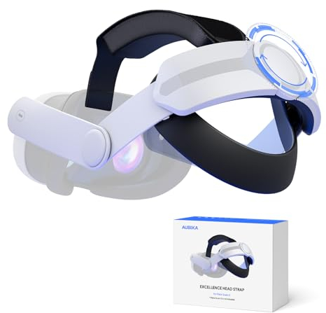 Aubika Strap für Meta Quest 3 Zubehör, Komfort VR Headset Elite Strap für Oculus Quest 3, Verstellbares, Leichtes Band als Ersatz