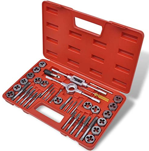 ADWOA 40-TLG. Gewindebohrer und Schneideisen Set Gewindeschneidsatz Tap and Die Set Gewindeschneider Set Zoll