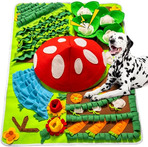 Mewoo Schnüffelmatte für Hunde, große Rassen, 101,6 x 70,1 cm, Schnüffelmatte für Hunde, große Rassen mit Quietschelement, interaktives Hundespielzeug für Langeweile