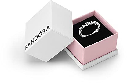 PANDORA Moments Silver Knotted Hearts Ring | Sterling Silver Knotted Hearts Ring, Interlinked Textured Heart Band, Hand-Finished 925 Silver, Wear or Stack