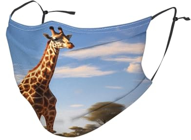 YYHHAOFA Staubmaske für Erwachsene, weich, atmungsaktiv, geeignet für Camping, Laufen, Reisen, den täglichen Gebrauch, afrikanisches Giraffenmuster, 10 Stück