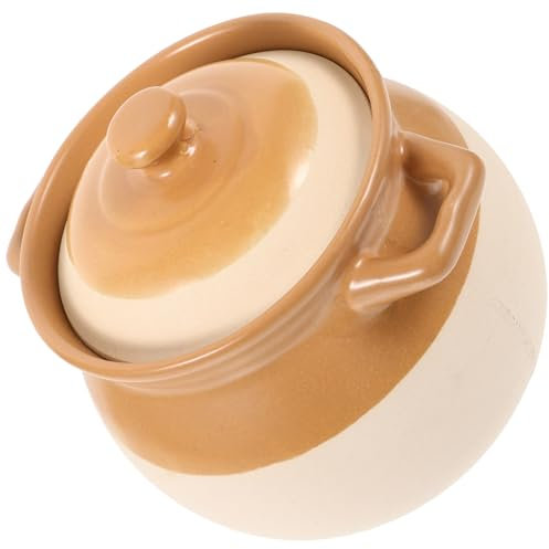 Warmhm Casserole Céramique Vintage Pot De Ragoût Multifonctionnel Pour Soupe Noodles Et Plats Braisés Ustensile De Cuisine Pratique Et Température Élevée