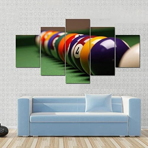 Moderner Plakat-Druck 5-Teilige Farbe Billard Bild-Leinwand-Malerei-Hauptdekor-Wandkunst-Büro Küche Studio-Wohn-Dekor-Wand-Dekor- 150 X 100 Cm -3I2U-N8M9-