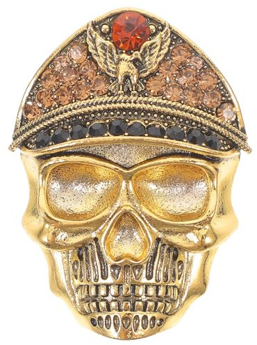 Totenkopf-Brosche aus Zinklegierung, Strass-Brosche, Vintage-Stil, modisch, Totenkopf-Form, Anzug-Anstecknadel, Edelstahl