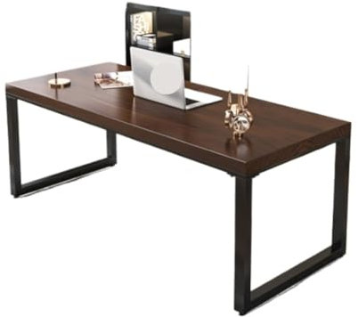 Schreibtisch Computertisch Computertisch Aus Massivholz, Eisenbeine, Bürotisch, Schreibtischdicke 5 cm, Konferenztisch, Arbeitszimmer, Schreibtisch Bürotisch(180x80x75cm)
