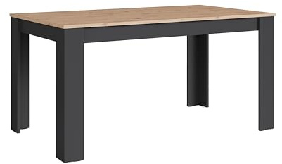 byLIVING Esstisch NORI, Küchentisch in Eiche-Optik, 160 x 90, H 75 cm | Untergestell Melamin anthrazit, Großer Tisch