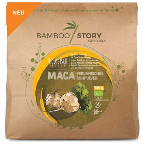 Bio Maca Pulver Mischung | Gelbe, Rote & Schwarze Maca | 100% aus Peru | 900 g | BAMBOO STORY | Rohpulver | ohne Zusätze