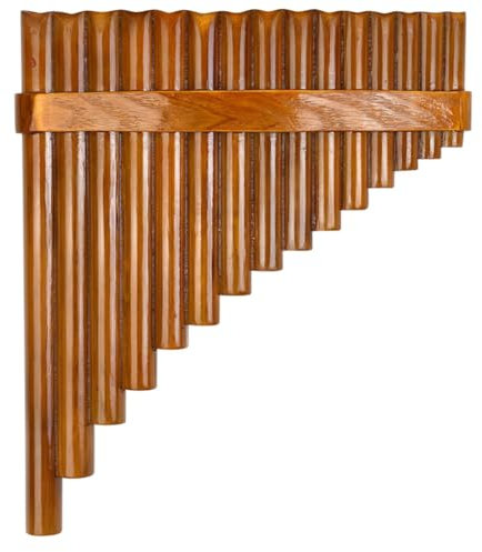 Gokeet NatüRliche BambusflöTe, PanflöTenblasinstrument, Handgefertigte PanflöTe, 15 TöNe im G-Dur, Modell für die Rechte Hand