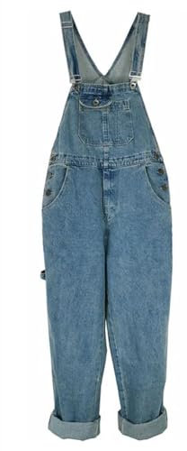 Tuta da uomo Slim Fit Salopette Jeans Denim Tute Da Lavoro Enorme Allentato Dritto Cargo Pantaloni Casual Grandi Dimensioni, Azzurro, 6XL