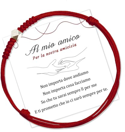 QianSiLi Idee Regalo Amica Compleanno,Bracciale il Filo Rosso del Destino,Bracciale Amicizia Donna,Regalo Migliore AmicaRegali Di Ispirazione Per Donne Ragazze,Regalo Compleanno Donna(Rosso Scuro)