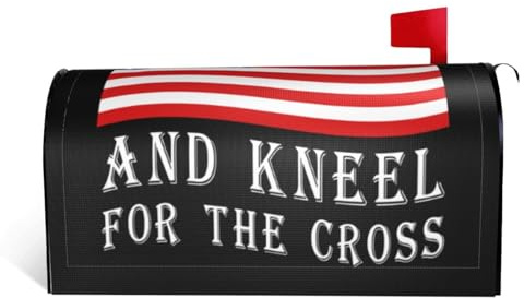 Mailbox Covers I Stand for The Flag I Kneel for The Cross Mail Box Cover Magnetic Post Cover Letter Box Covers Garden Decor Outdoor Indoor Standard Size