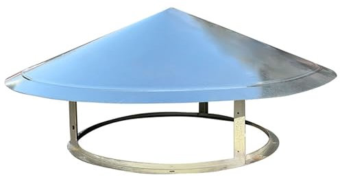 Sombrero Extractor Galvanizado para Estufa, Tapa de Chimenea, Cubierta de Chimenea de Fábrica, Cubierta de Chimenea de con Protector de Pájaros(12.5cm/4.9in)