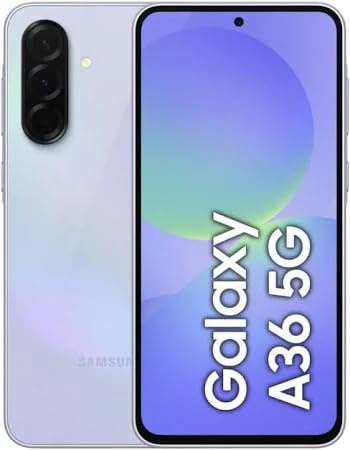 Samsung Galaxy A36 5G, smartphone Android, 128 GB di memoria, 6 GB di RAM, fantastica lavanda, aggiornamenti del sistema operativo 6x, display grande, processore Octa-Core