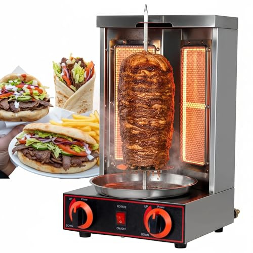 EASYROSE Gas Vertical Rotisserie Grill – Perfect for Shawarma, Kebabs, Gyros & Tacos – Ideal for Parties,Catering, Restaurants, Pubs & Food Halls