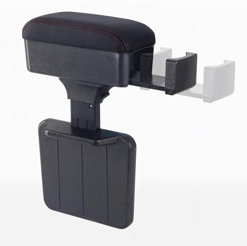Krtopo - Caja de Almacenamiento para Reposabrazos de Coche con Portavasos | Funda para Consola Central, Reposabrazos Ajustable y Extensible, Soporte para el codo y el Antebrazo, Brazo Estirable