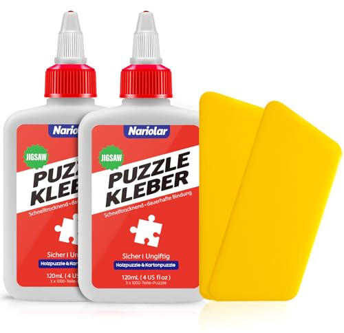 Nariolar Colle Puzzle avec Applicateur – Idéale colle pour puzzle en Carton et Bois de 3000/3000/6000 Pièces, 120 mlx2