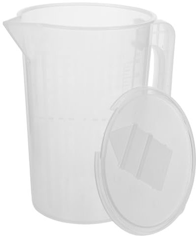COLLBATH Brocca Graduata Plastica 2000 Ml Coperchio Scorrevole Anti-schizzi, Misurino per Olio Riutilizzabile Doppia Scala per Cucina e Uso Familiare