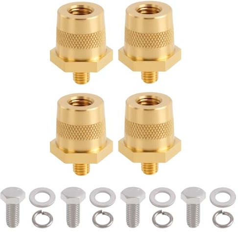 4 pcs Batteriepoladapter, M8 Batteriepoladapter, Auto Batterie Anschlussklemmen, Batterieanschlussklemmen für Batteriepole, Zweite Fahrzeugbatterie Anschluss, mit Edelstahlschrauben