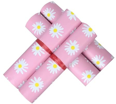 Kurirväska 50 st kuvert tjocka polykläder postpåsar fruktblomma tryck kurir förvaringsväska vattentät plast expresspåse (32 x 39 x 4 cm 50 st)